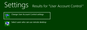 Change User Account Control settings